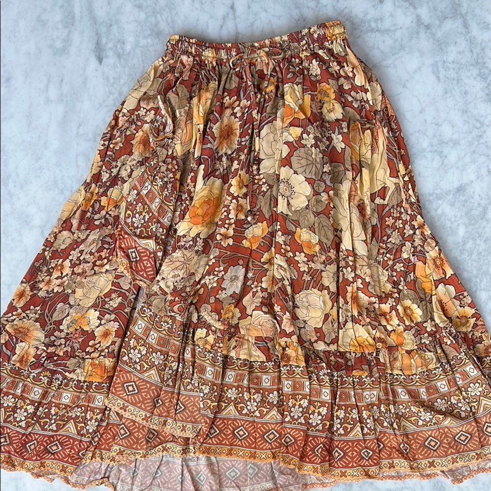 Spell & The Gypsy Floral Bohemian midi  Skirt NWT XS